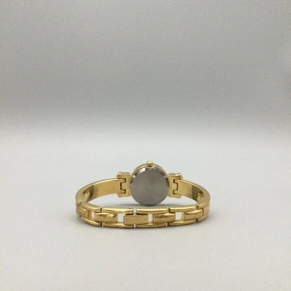 Vtg Avon Gold Tone Watch Women 22mm Bow Accents Pink Stones New Battery 6.25" - Picture 5 of 12